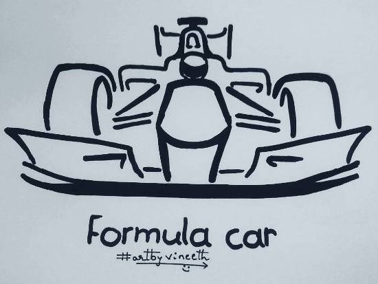 Formula car, painting by Vineet kovuru