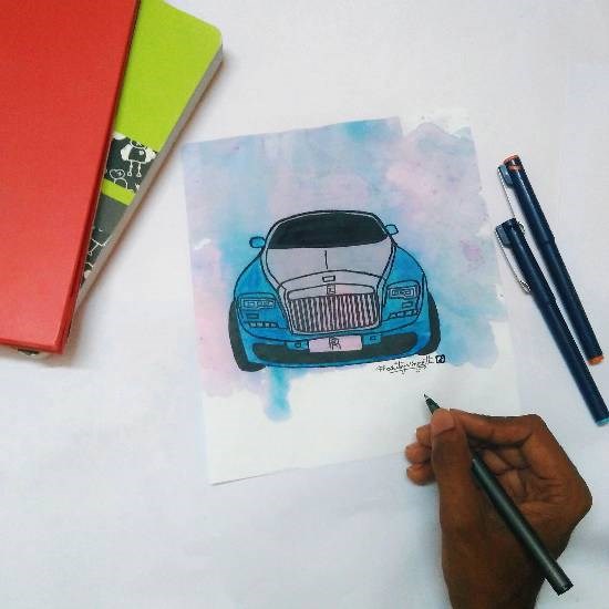 Rolls Royce, painting by Vineet kovuru