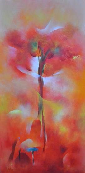 Gulmohar V, painting by Bhawana Choudhary