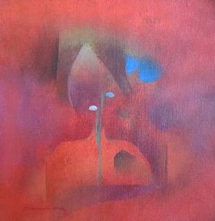 Two Leaves, painting by Bhawana Choudhary