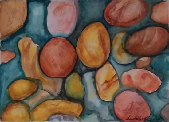 Pebbles - 2, painting by Aindrila Mukherjee