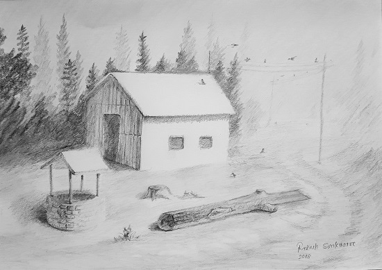 
Winter Season, painting by Rakesh Sonkusare