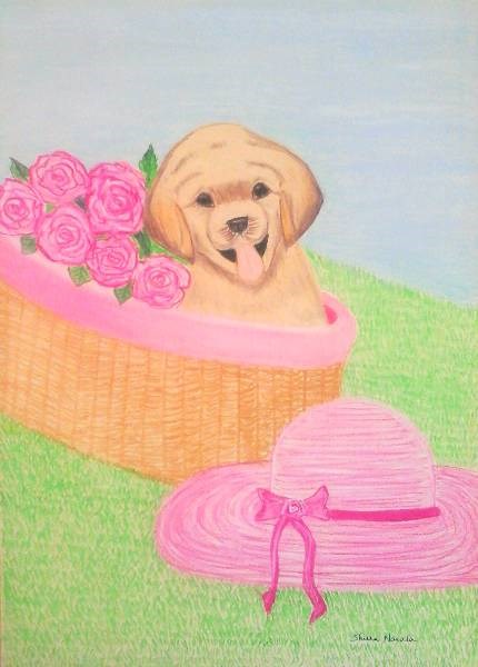 Puppy Love, painting by Shikha Narula