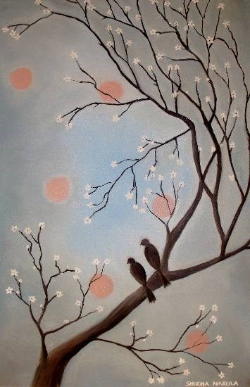 A Glimpse of the Heavenly Twilight, painting by Shikha Narula