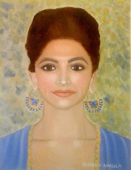 Portrait of an Indian Woman, painting by Shikha Narula