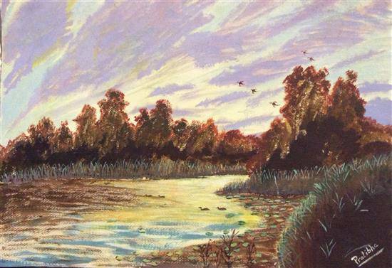 
Lake, painting by Pratibha Singh