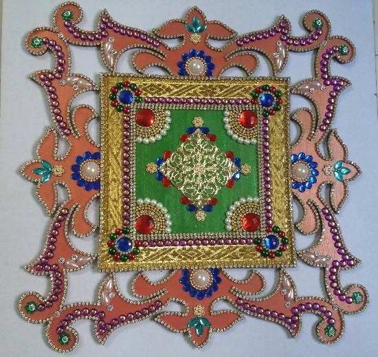 Wooden Rangoli - 4, painting by Dhanashree Puntambekar