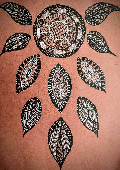 Leaf Doodles, painting by Namrata Bothra
