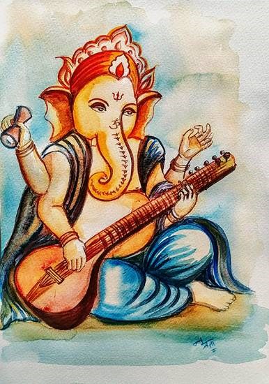 Ganesha Rhythm-Sa, painting by Namrata Bothra