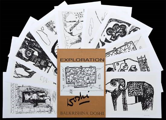 Exploration (Portfolio - set of 10 prints), painting by B V Doshi