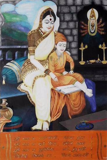Rajmata, painting by Radha Ranavade