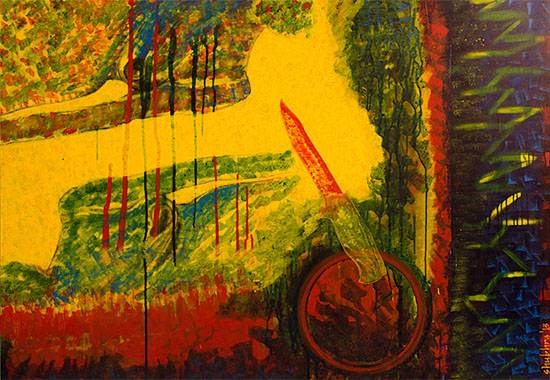 The colors of betrayal, painting by Shubhra Chaturvedi