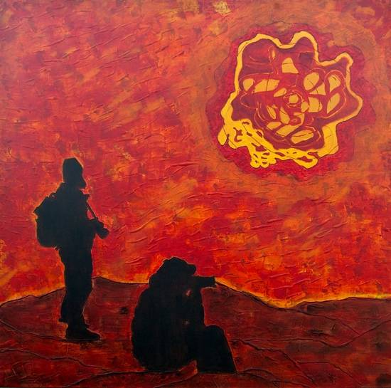 painting by Shubhra Chaturvedi - At 16000 Feet - I