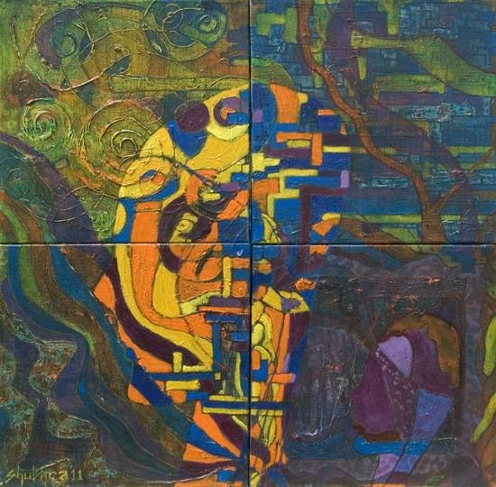 Discovering Me, painting by Shubhra Chaturvedi