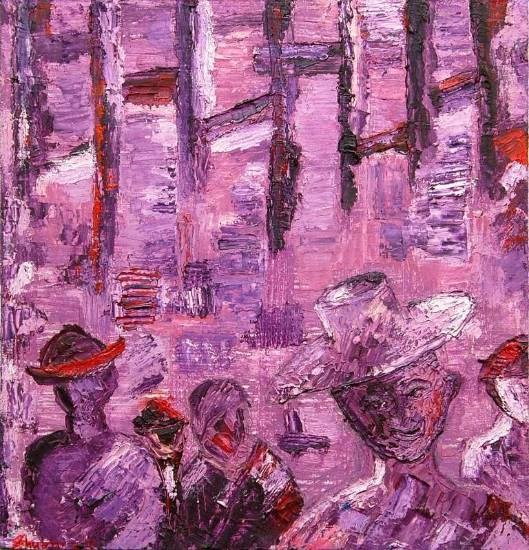 Street Play, painting by Shubhra Chaturvedi