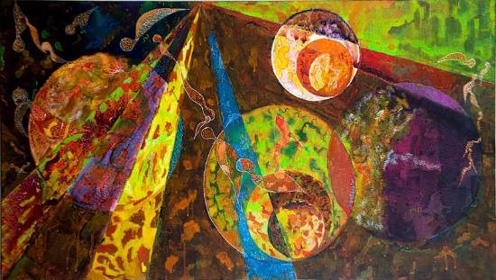 Bhagwa bhaya mera des, painting by Shubhra Chaturvedi