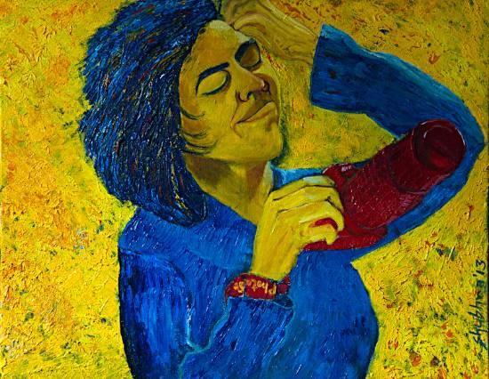 Self Portrait, painting by Shubhra Chaturvedi