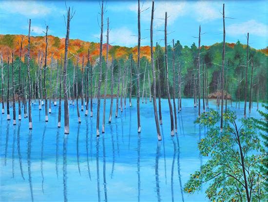 Standing Guards, painting by Reeta Desai