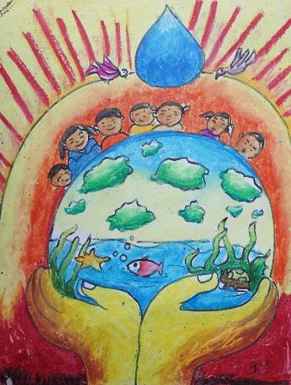 Water is Life, painting by Ainesh Das