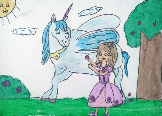 Painting  by Ananya Satish Pisharody - Sofia the first