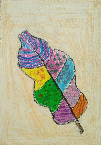 Multi colour Leaf, painting by Ananya Satish Pisharody