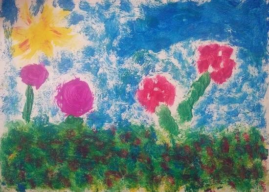 A Garden, painting by Ananya Satish Pisharody