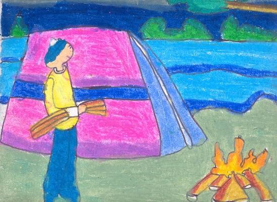 Night Stay, painting by Antara Shivram Desai