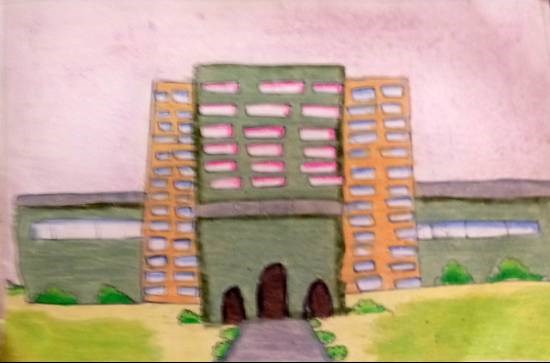 School building, painting by Antara Shivram Desai