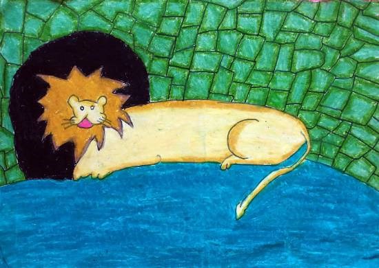 Lion the King, painting by Antara Shivram Desai