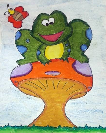 Frog, painting by Antara Shivram Desai