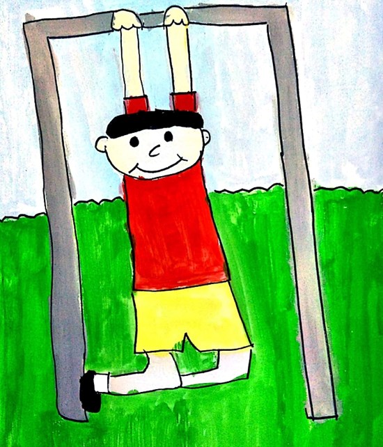child swing, painting by Antara Shivram Desai