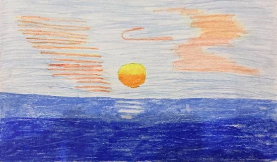 Sunset, painting by Anushka Swapnil Parulekar