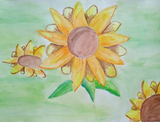 Painting  by Arpita Bhat - Yellow Sunflowers