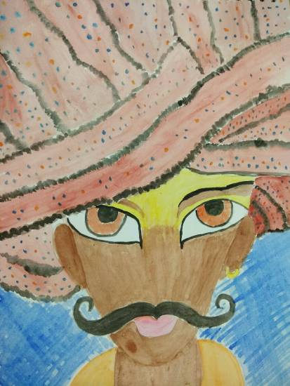 Painting  by Arpita Bhat - Man with the big turban