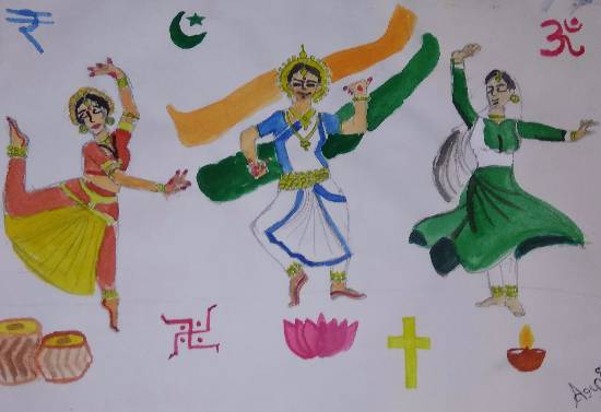 National Integration Painting by Arpita Bhat