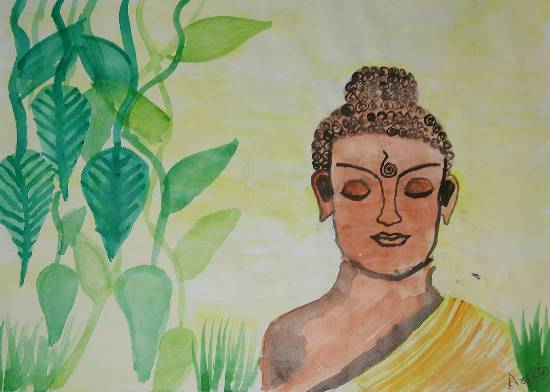 Hand drawn Face, Buddha Sketch - Vector Illustration - Fotonium