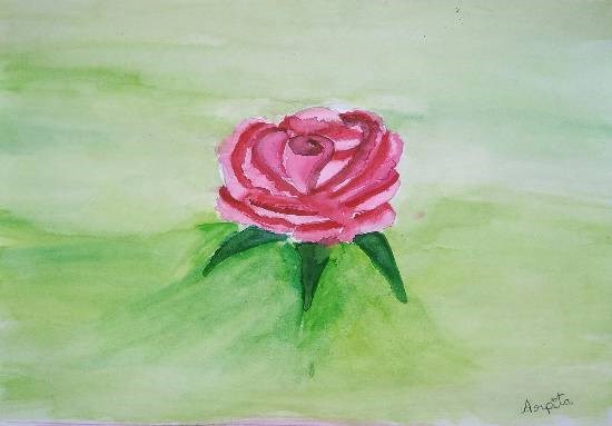 Red Rose, painting by Arpita Bhat
