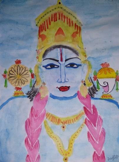 Sri Vishnu, painting by Arpita Bhat