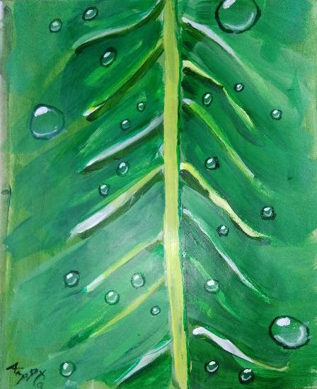 Banana Leaf, painting by Arpita Bhat
