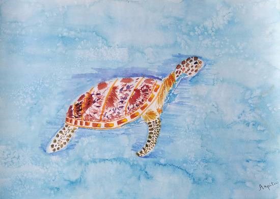 Turtle, painting by Arpita Bhat