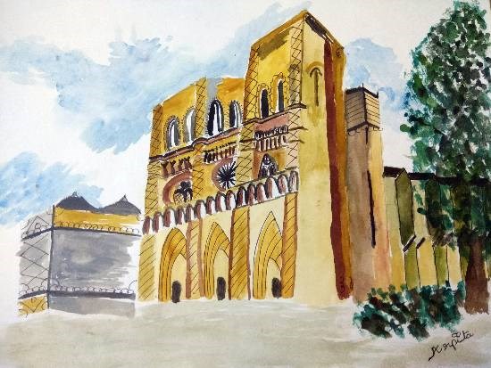 Medieval Edifice, painting by Arpita Bhat