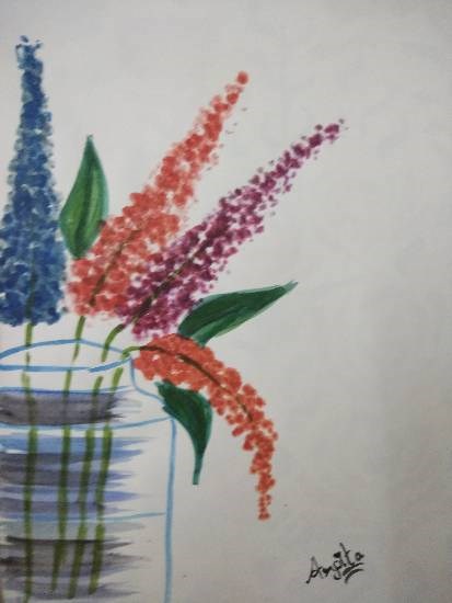 Vibrant flowers, painting by Arpita Bhat
