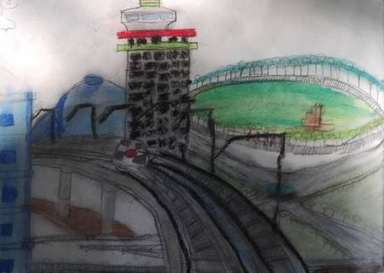 Train, painting by Arnav Alok