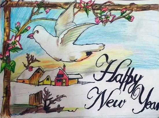 Happy New Year, painting by Arnav Alok