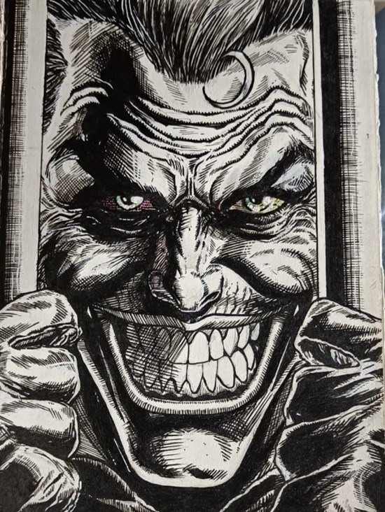 Joker behind bars, painting by Arnav Alok