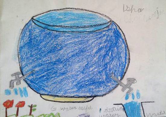 Save water, painting by Isha Bhattacharjee