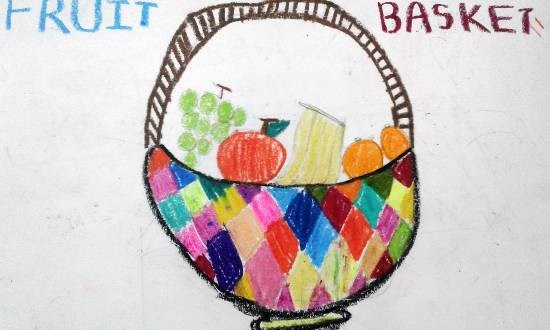 Fruit basket, painting by Isha Bhattacharjee