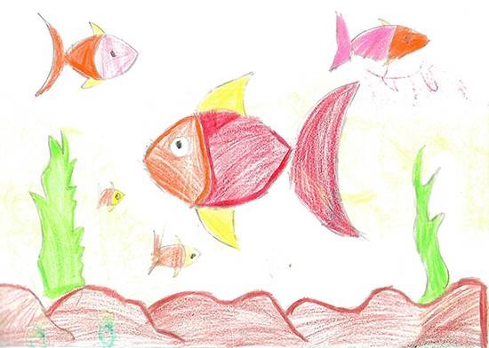 Fish 1, painting by Isha Bhattacharjee