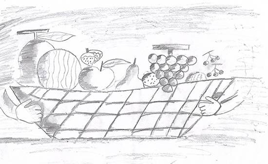 Fruits for healthy diet, painting by Isha Bhattacharjee