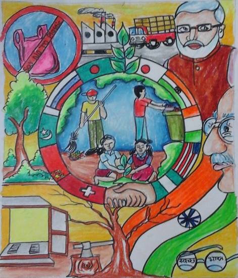 Painting  by Isha Purohit - Swachh Bharat